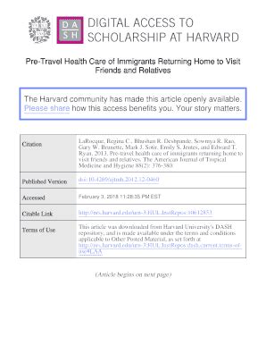 Pre-travel health care of immigrants returning home to visit …