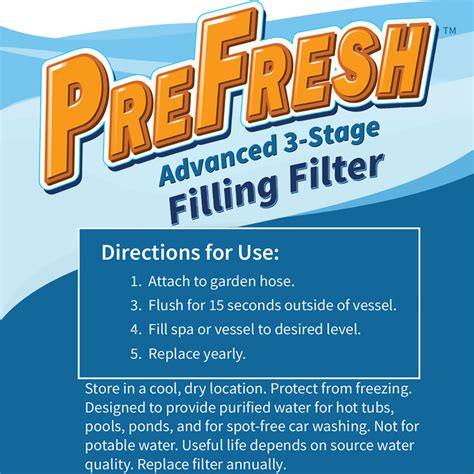 PreFresh Spa & Pool Water Fill Filter - Spa Depot