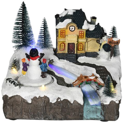 PreLit LED Musical Animated Christmas Village Scene with Rotating