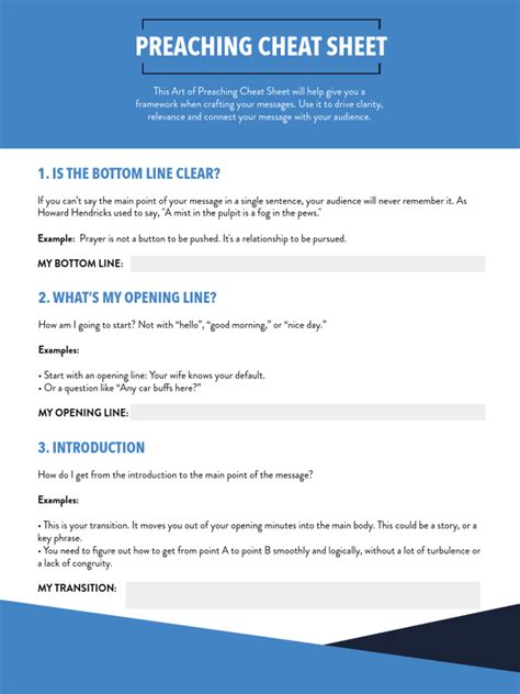 Preaching Cheat Sheet