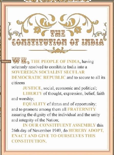 Preamble of Indian Constitution - PCSSTUDIES - Polity