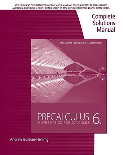 Precalculus complete solutions manual mathematics for calculus 6th edition. - Plus qu'elle-même, roman canadian [par] luc bérard & j. albert foisy..