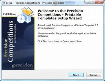 Precision Competitions Printable Templates Precision software
