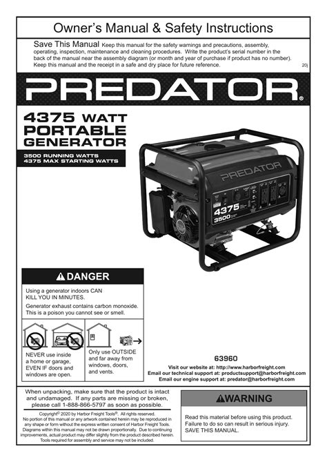 Predator 4375 generator manual. AIR CONDITIONING TEST: https://www.youtube.com/watch?v=EEQtr7dHMtsThis is how I service my generator. I have had this Predator generator for over a year and ... 