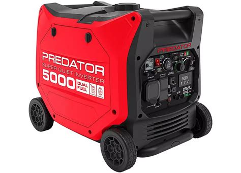 Predator 5000 generator. Here are the quietest 5000-watt generators you can buy in 2024: Best For Home Backup (Inverter Generator): Champion Power Equipment 100519. Highly-Efficient (Inverter Generator ): Briggs & Stratton Q6500. Easy To Start (Inverter Generator ): Westinghouse WGen5300s. Best For Extended Performance (Open Frame Generator): … 