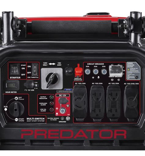 Predator 9500 watt inverter generator reviews. The Predator 8750 has a running wattage of 7700 watts and a surge wattage of 8750. As it is an inverter unit, this capacity will enable you to power many devices and units that need clean energy to work properly. You can power up all home appliances with this unit, including your smartphones and laptops. 