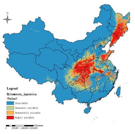 Predicting the Potential Distribution of Hylomecon japonica in China ...