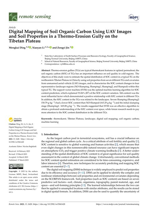 Prediction of Soil Organic Carbon Contents in Tibet Using a