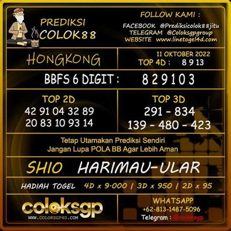 Prediksi hk 11 oktober 2022 pangkalantoto. Hari.