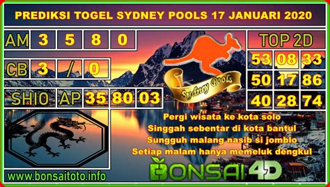 Prediksi sydney 17 januari 2022. Live togel singapore hari.