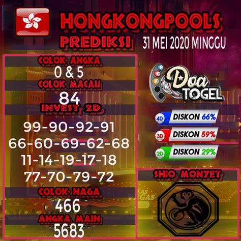 Prediksi togel hongkong 31 mei 2018. Situs judi slot pragmatic.