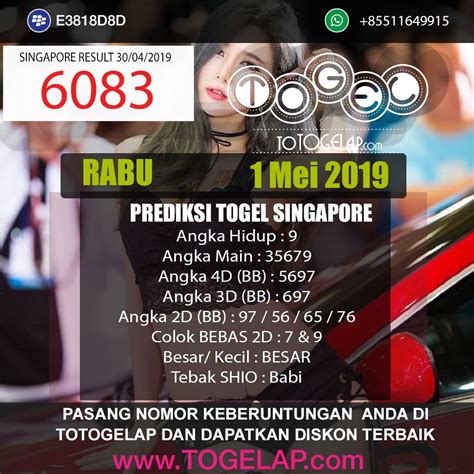 Prediksi togel singapore pokercok 1 mei 2019. Cara agar selalu menang.