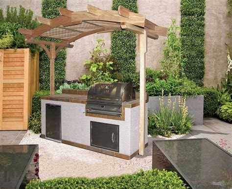 Prefab outdoor kitchen. These all-in-one outdoor kitchen islands come in all shapes and sizes—from something as basic as a simple grill and storage cabinet, to a fully equipped kitchen with multiple grills … 