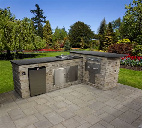 Prefab outdoor kitchens. An Introduction. Stone Age’s Cabinet Component System™ modular masonry outdoor kitchen islands offer the utmost quality, strength, and durability, as well as unparalleled design flexibility for outdoor kitchens and entertainment areas. Our patented lightweight, glass fiber reinforced concrete panel and galvanized steel … 