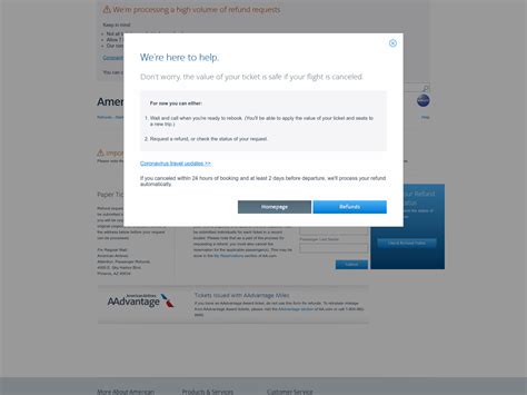 Prefunds.aa. Here are the steps to request an American Airlines refund for canceled flight in a few clicks –. Go to prefunds.aa.com. Click the Refunds button. Go to – Request a Refund. Enter the traveler’s last name and ticket number. Hit the Submit button. Verify the cancellation details. Tap on the Continue button. 