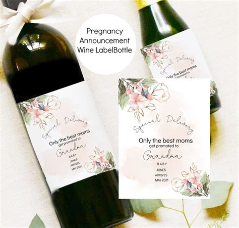 Pregnancy Announcement Wine Label Download - Etsy