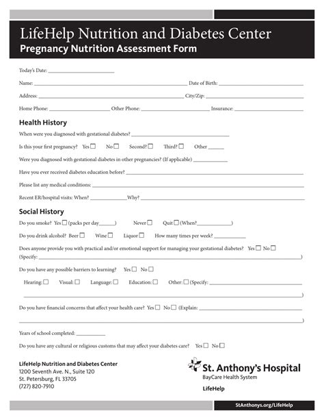 Pregnancy Nutrition Assessment Form - Lifehelp Nutrition and …