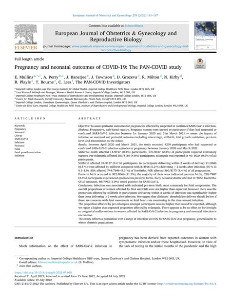 Pregnancy and neonatal outcomes of COVID-19: The PAN-COVID …