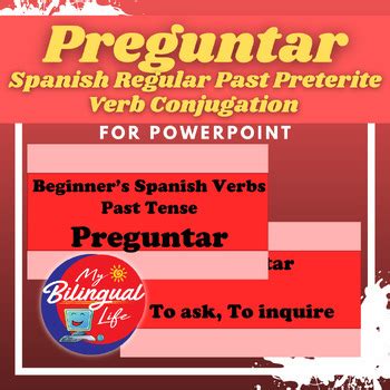 Preguntar preterite. Introduction to Verbs that Change I to Y in the Preterite. There are certain –er and –ir verbs that have a vowel right before the infinitive ending. These verbs conjugate a bit differently in the preterite. Those verbs change –i to – y in the preterite. However, this only happens in the él/ella/usted form and in the ellos/ellas/ustedes form.. Also, in all other forms in the … 