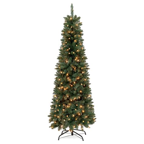 Costway 7.5Ft Pre-lit Snow Flocked Artificial Pencil Christmas Tree w/ 350 LED Lights. Reduced price. Add. $159.99. current price $159.99. $197.99. Was $197.99. You save $38.00. You save $38.00. ... Home Heritage Pine 5' Artificial Half Christmas Tree Prelit 100 LED Lights. 18 4.3333 out of 5 stars. 18 reviews.
