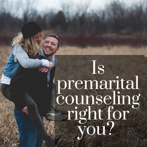 Premarital counseling. Jan 31, 2024 · Premarital counseling is a form of therapy designed to help couples enhance their readiness for marriage. This is done by helping partners to identify issues in their relationship and equipping them with the skills needed to work through present and future conflicts. Couples express their individual needs, preferences, and expectations ... 