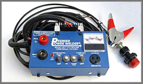 Premier power welder. Premier's control box has a 115-volt DC (maximum 2300 watts/20 amps) power-outlet … 