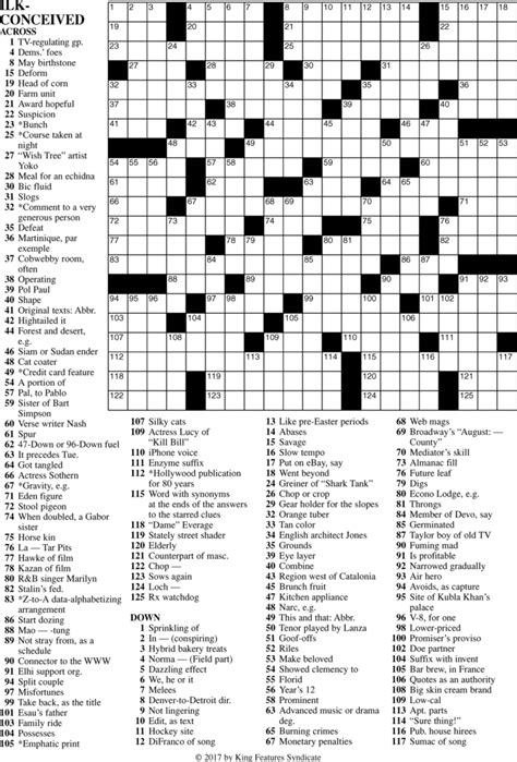 Premier Sunday Crossword - January 28 2024; About the Premier Sunday Crossword. The Premier Sunday Crossword is a weekly crossword puzzle that is published in the Sunday edition of the New York Post. It is considered to be one of the largest Sunday crossword puzzles in the world, with over 70 clues and a challenging …