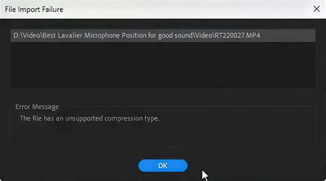 Premiere unsupported compression type. Feb 8, 2024 · however, when i import them into premiere it tells me they have an unsupported compression type av01. it then only imports the audio, but not the video. how can i fix this? it seems to be a new problem that i didn't have before, and it happens with old as well as new youtube material now. 