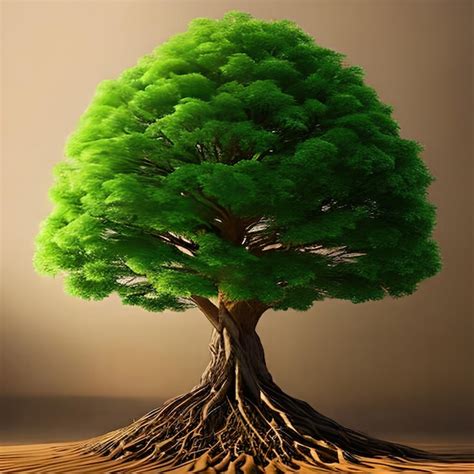 Premium AI Image A tree with a root and the word tree on it