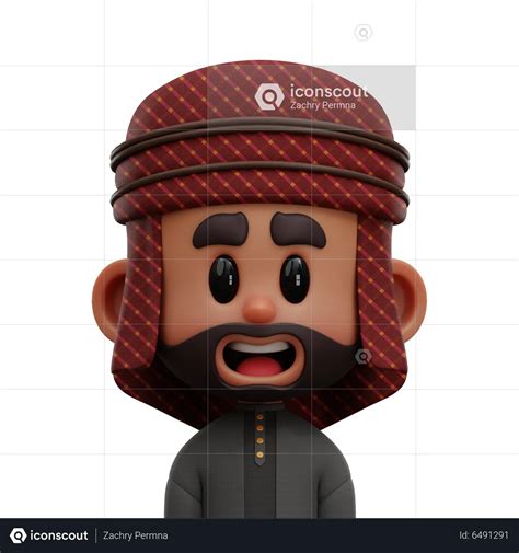 Premium Arabian Man Avatar 3D Icon download in PNG, OBJ or …