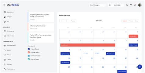 Premium Bootstrap Admin Templates with Calendar