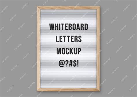 Premium PSD Interchangeable letters whiteboard mockup