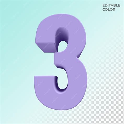 Premium PSD Number three 3d scene creator