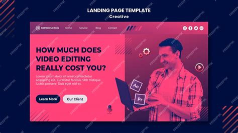 Premium PSD Video editing web template