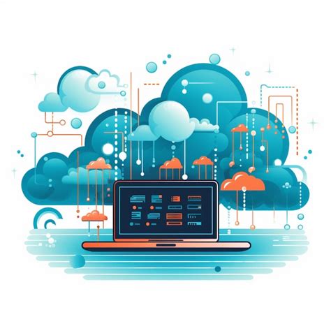 Premium Photo Data computing concept with cloud computing concept