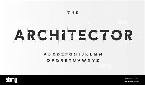 Premium Vector Architectural project font technical draw style