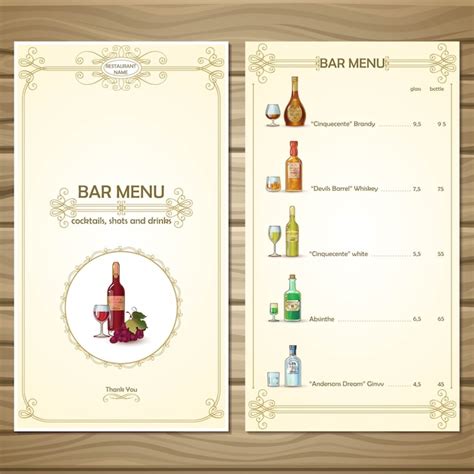 Premium Vector Bar menu template