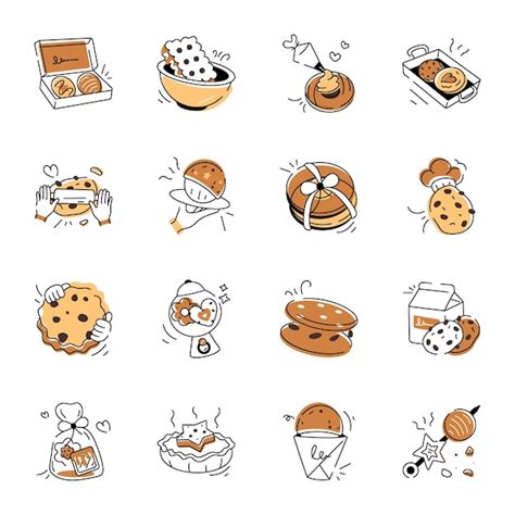 Premium Vector Collection of cookie in hand drawn