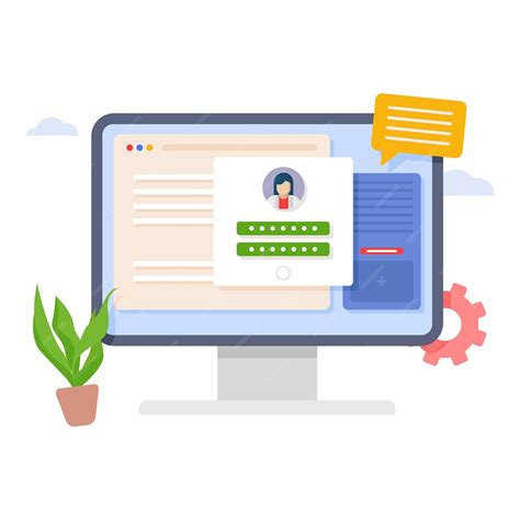 Premium Vector Computer and account login and password