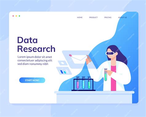 Premium Vector Data scientist analysis research science website template