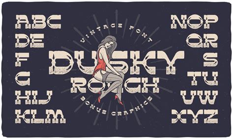 Premium Vector Font set named dusky rough with textured effect and