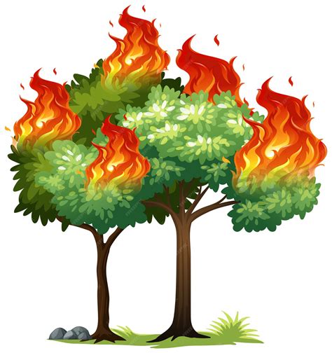 Premium Vector Isolared fire on tree