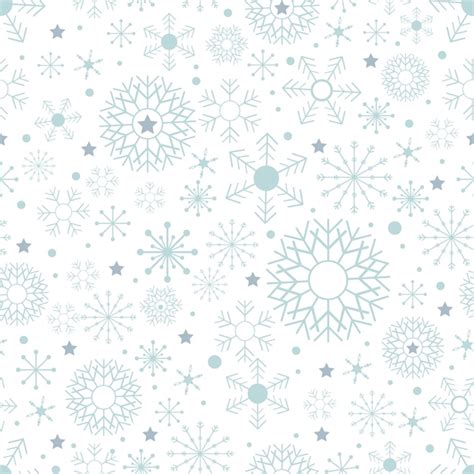 Premium Vector Seamless pattern with cute snowflakes in different sizes