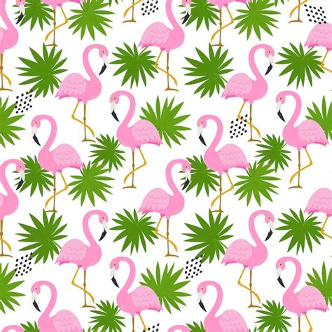 Premium Vector Seamless pattern with flamingos