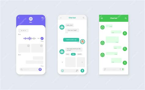 Premium Vector Set of chat bot mobile interface dialog box templates