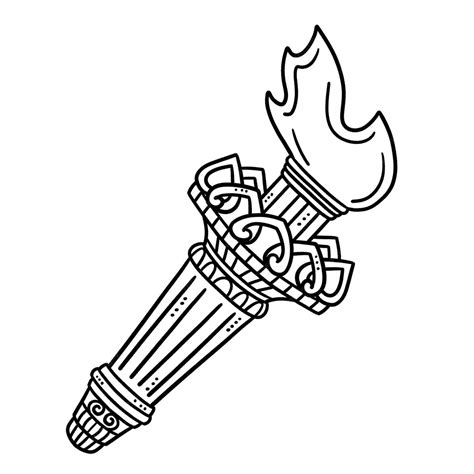 Premium Vector Statue of Liberty Torch Isolated Coloring Page