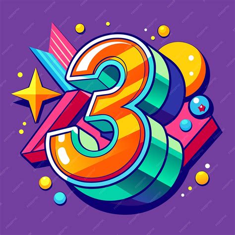 Premium Vector Three number or number 3 3d