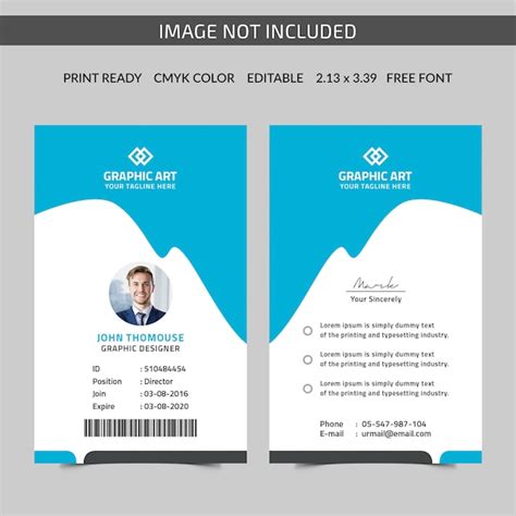Premium Vector Vertical Id Card Template