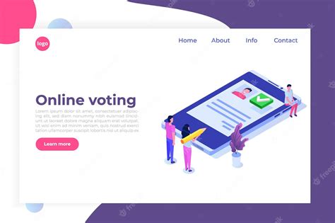 Premium Vector Voting Online E Voting Election Internet System Isometric Template