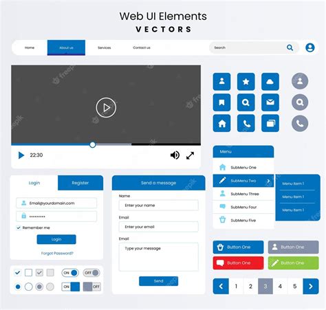 Premium Vector Web design UI elements. UI UX Design elements for web